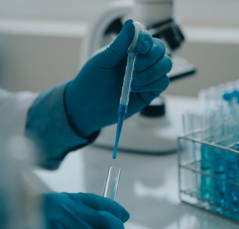 biochemical research scientist team working with microscope for